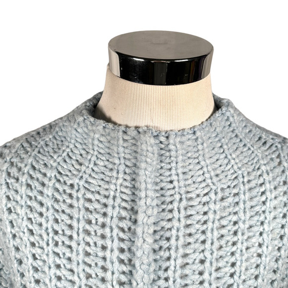 Saturday Sunday Anthropologie Chunky Sweater Womens XS Tight Knit Blue Pullover - Picture 3 of 10